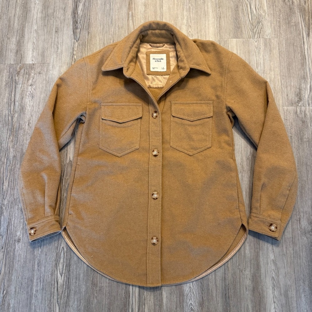Abercrombie & Fitch Womens Small Utility Wool Blend Shacket